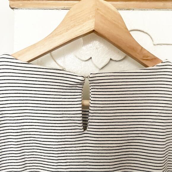 J.Crew Factory Black White Striped Ruffle Sleeve Dress Size XS - Picture 7 of 9